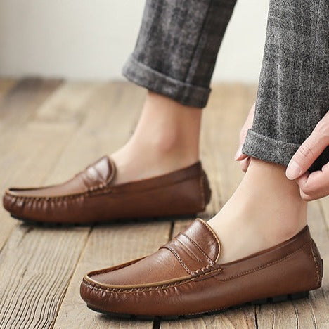 Mocassim Couro Genuíno Antiderrapante Masculino